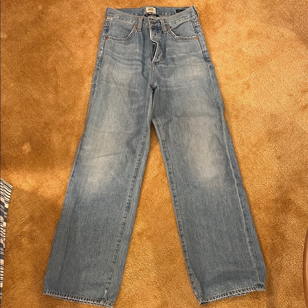 Citizens Of Humanity Blue Wide Leg Flavie Jeans